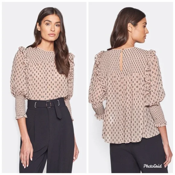 ❌SOLD❌ Joie “Jamila” smocked ruffle top - Picture 4 of 8